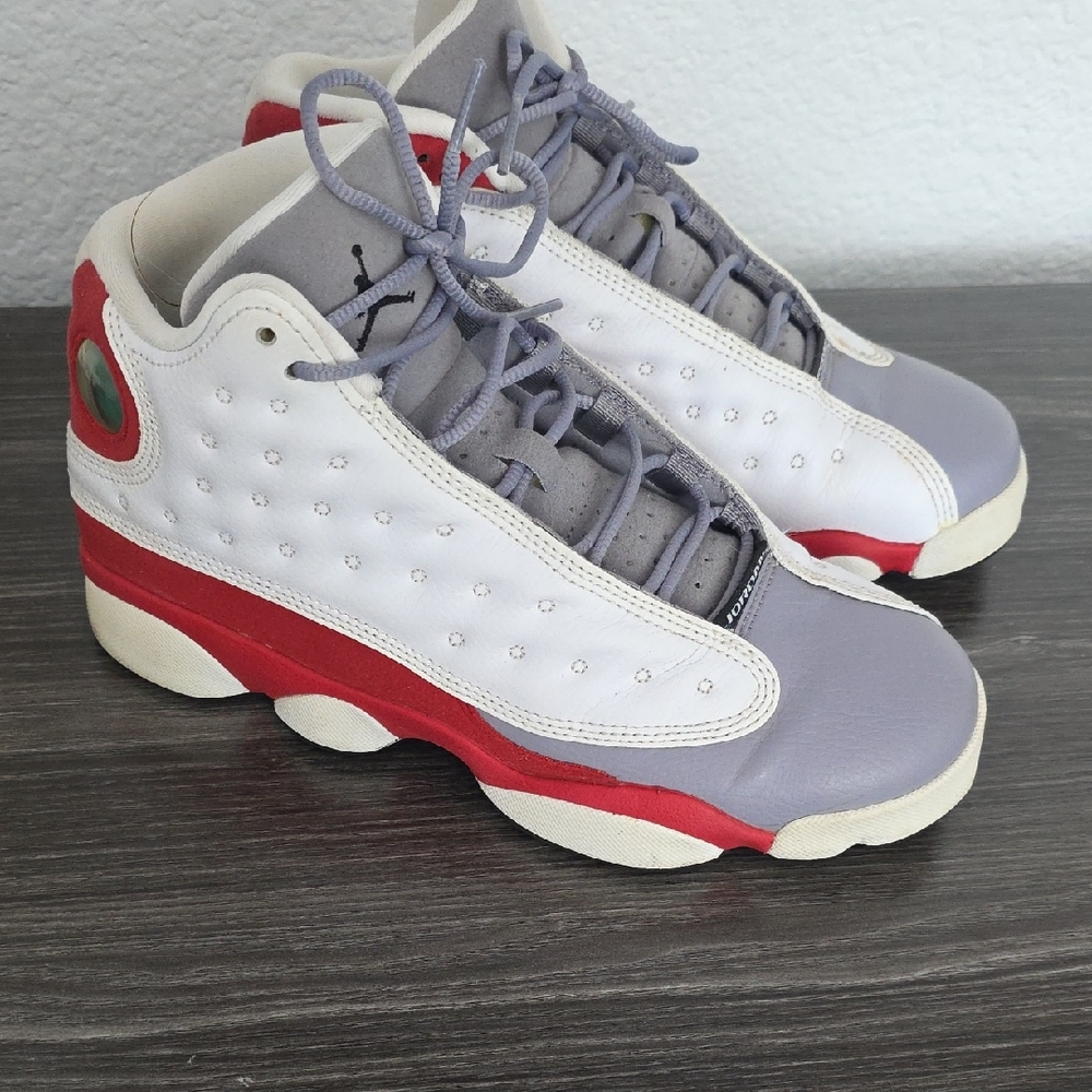 Jordan Sneakers in White, Red, and Gray
